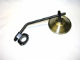 4" Round Mirror, Ant. Brass Finish, 6" Stem and Mount Clamp